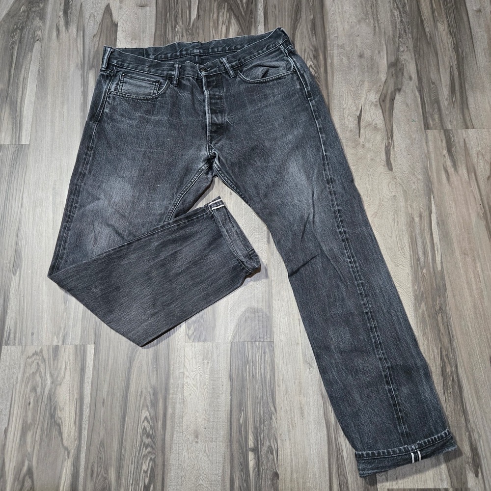 Polo Ralph Lauren Mens Black Selvedge Denim Jeans Made in USA 36x32 R86VC45